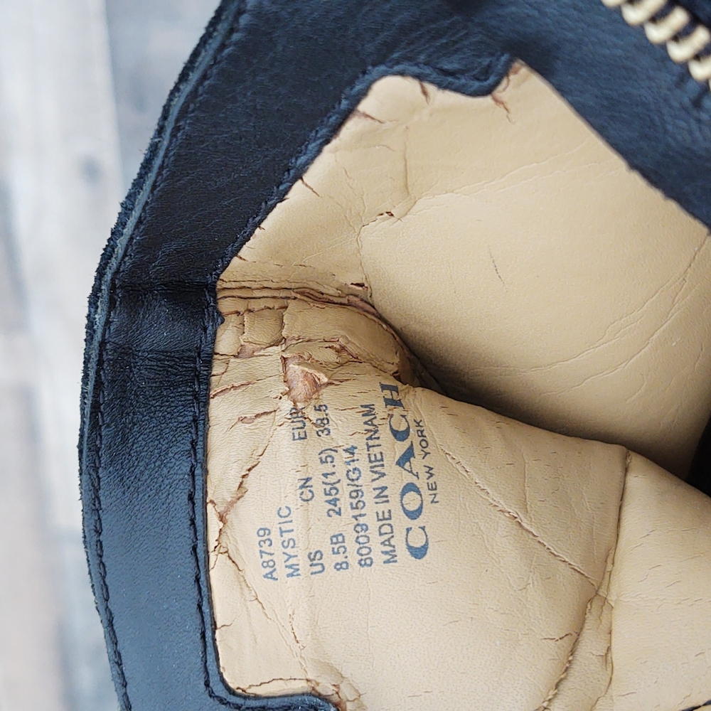 Coach Mystic Leather Wedge Booties sz 8.5 women's - Picture 13 of 16